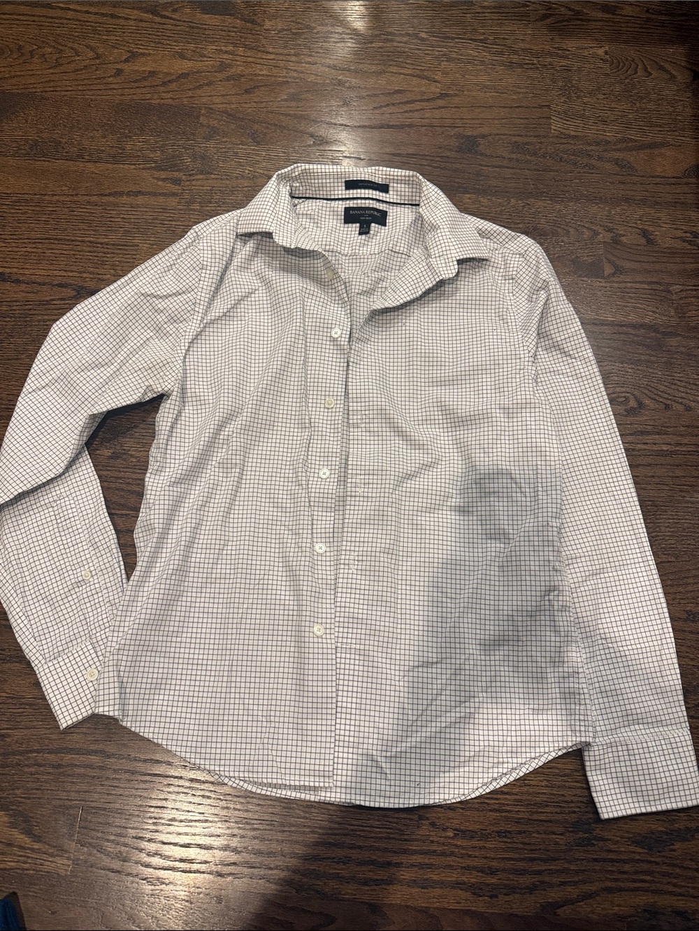 Bababa republic small Men's White Check Dress Shirt - Classic Button-Down